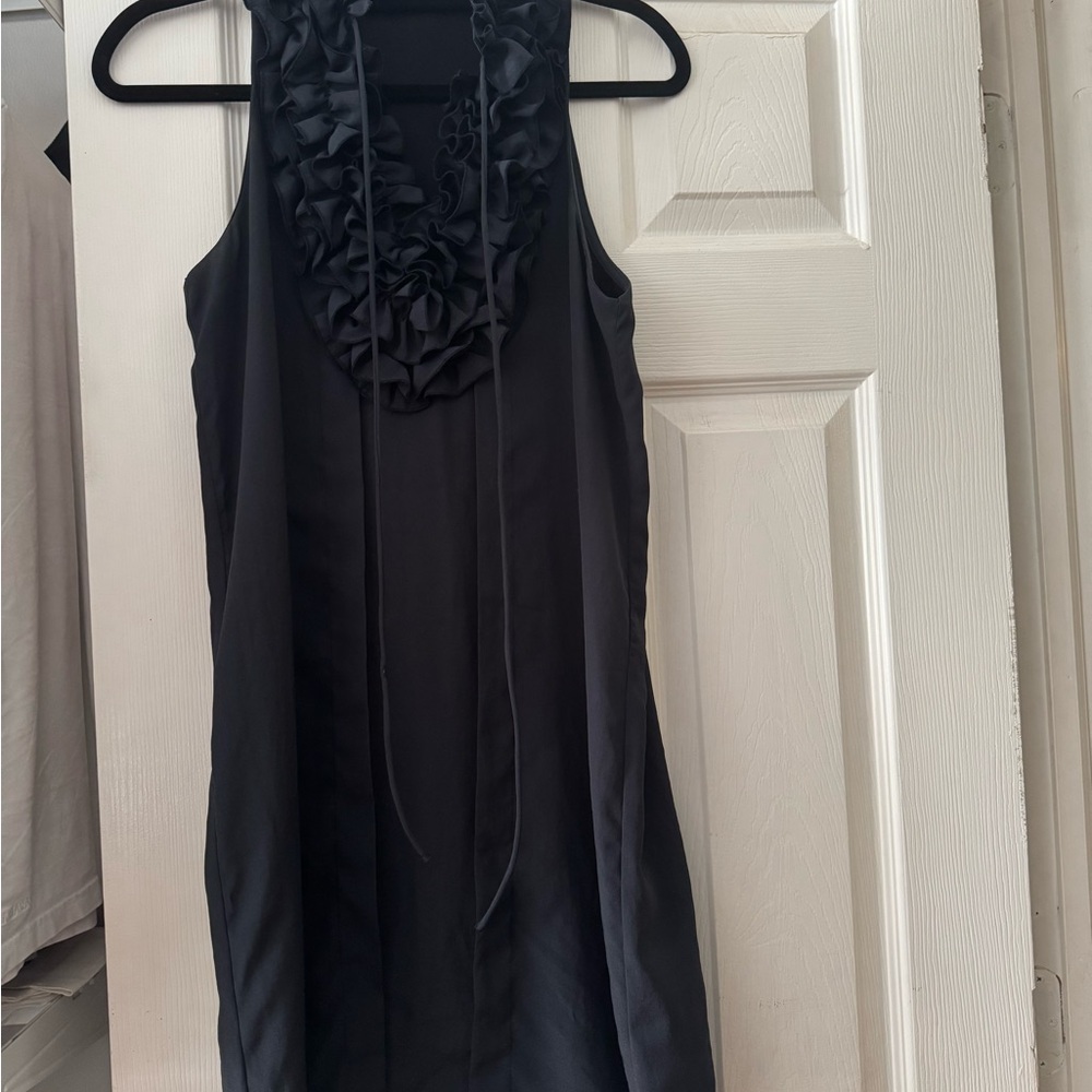 Zara Black Ruffle Detail Top